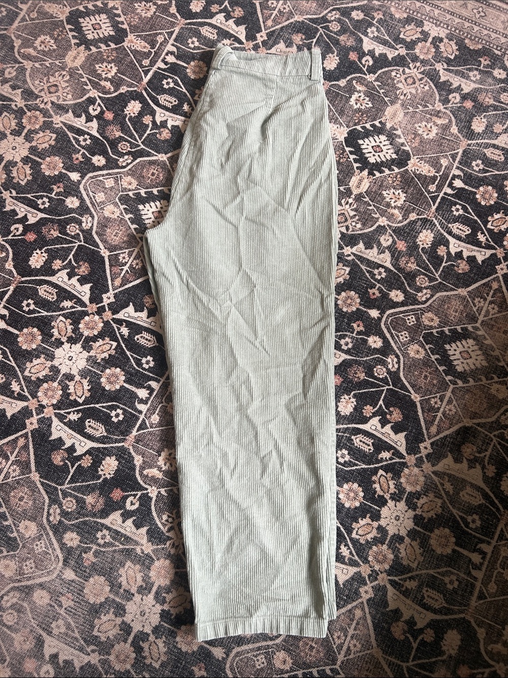 Women’s Light Sage high waist corduroy pants